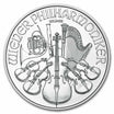 2025 Austrian Philharmonic 1 oz Silver Coin reverse displaying a collection of orchestral instruments, including the cello, harp, and Vienna horn