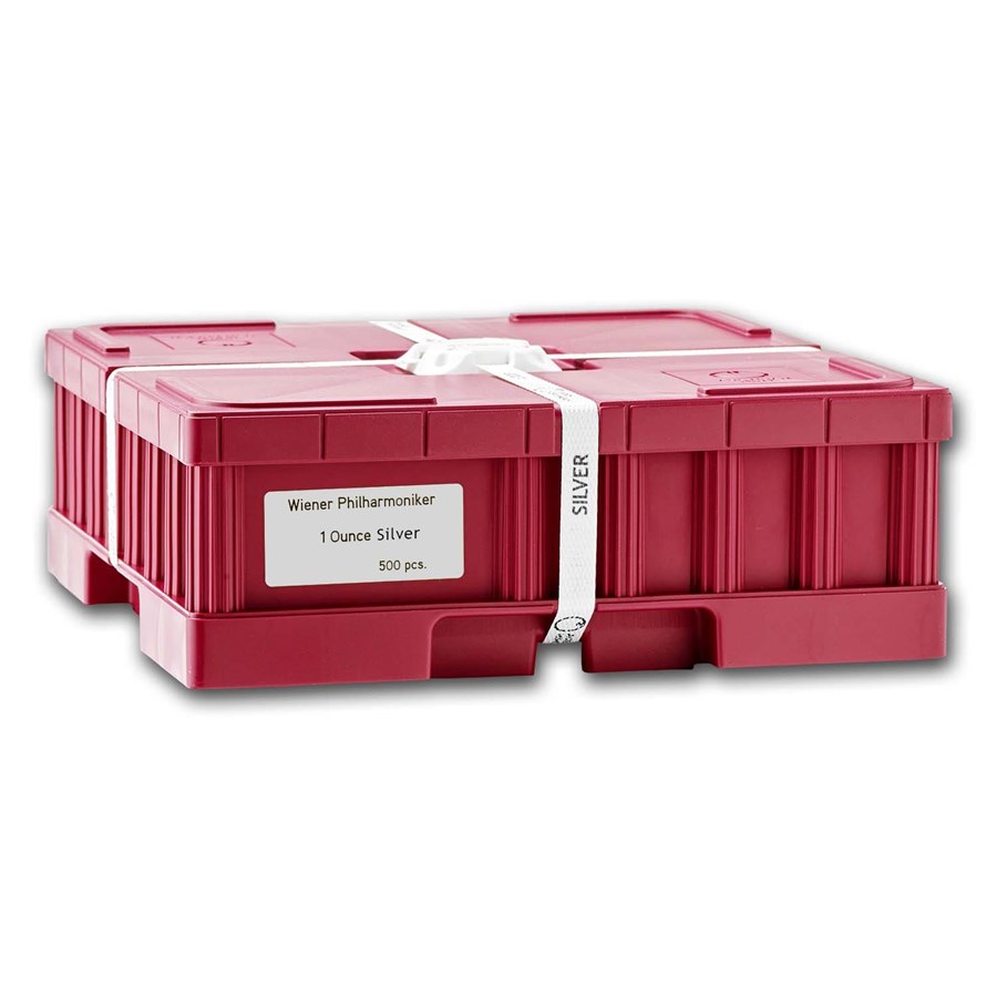 2025 Austrian Philharmonic 1 oz Silver Coin monster box containing 500 coins