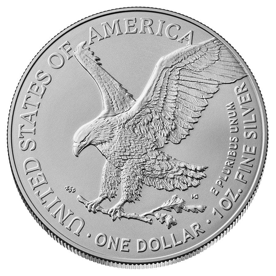 2026 American Eagle 1 oz Silver Coin reverse featuring a bald eagle soaring with an oak branch in its talons