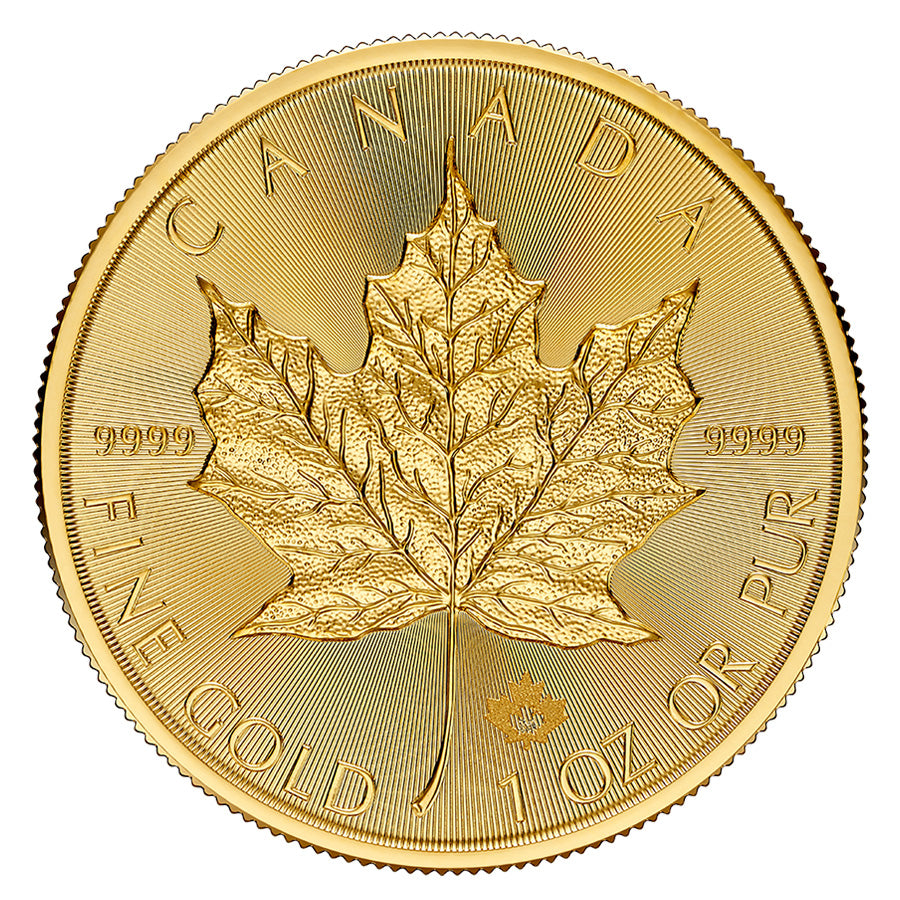 2026 Canadian Maple Leaf 1 oz Gold Coin reverse displaying a large maple leaf
