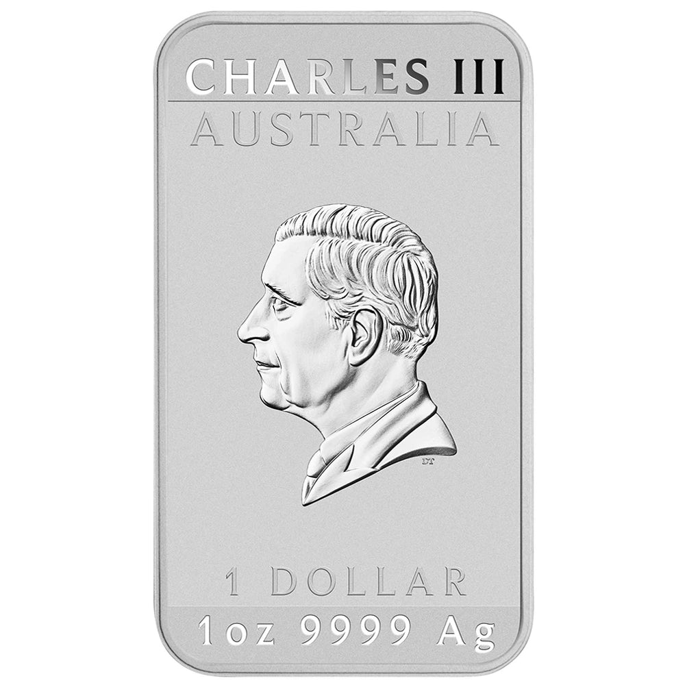 2026 Perth Mint Lunar Horse 1 oz Silver Rectangular Coin obverse displaying the Dan Thorne effigy of His Majesty King Charles III