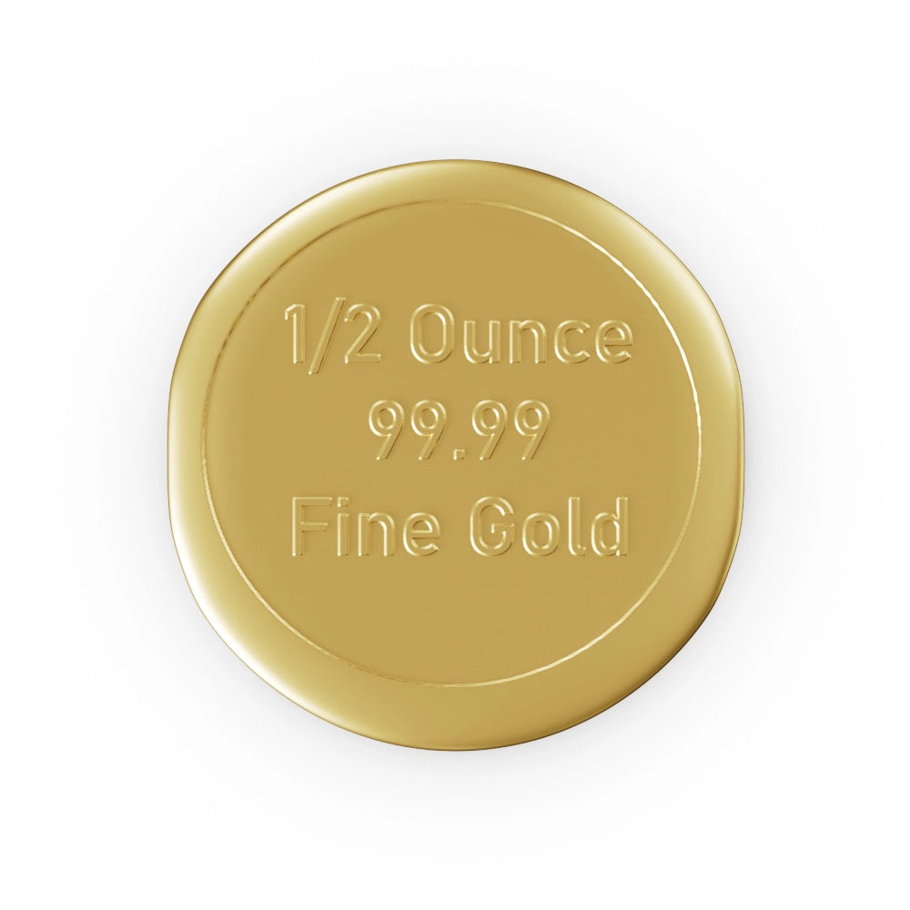 As Good As Gold 1/2 oz Gold Bar stamped with the weight and purity