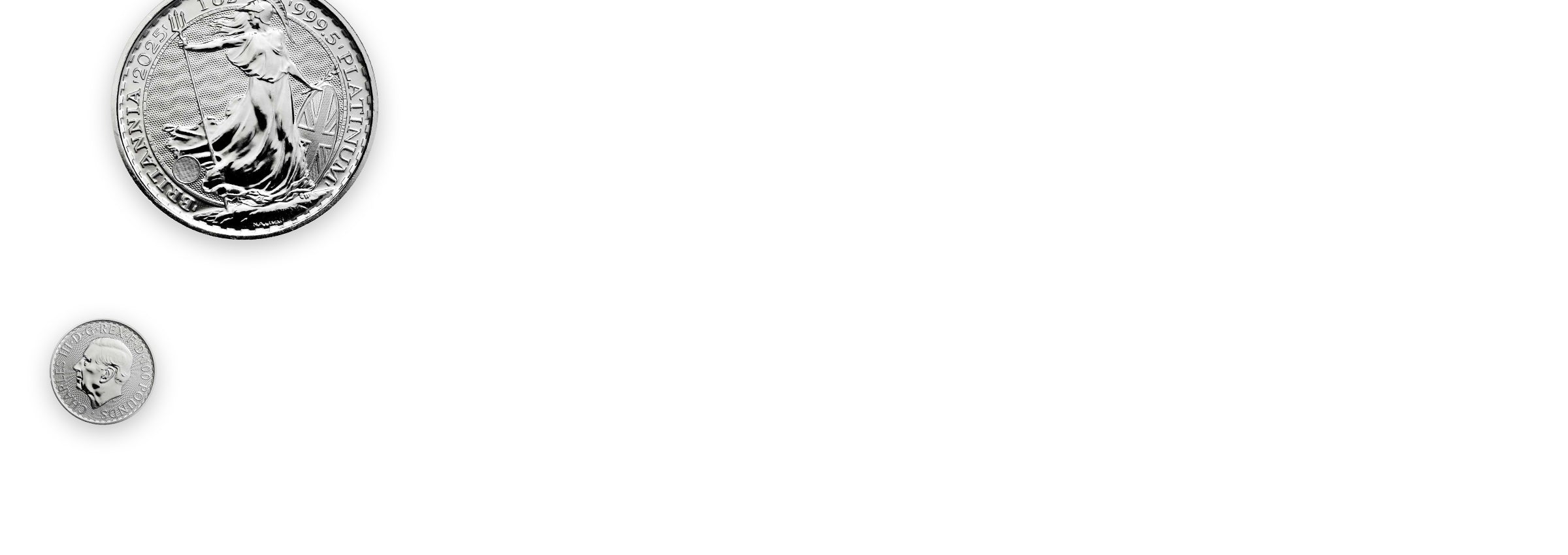 Britannia platinum coins displayed on a white background