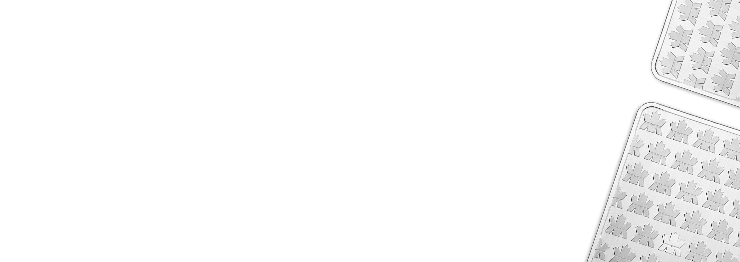 Royal Canadian Mint silver bars displayed on a white background