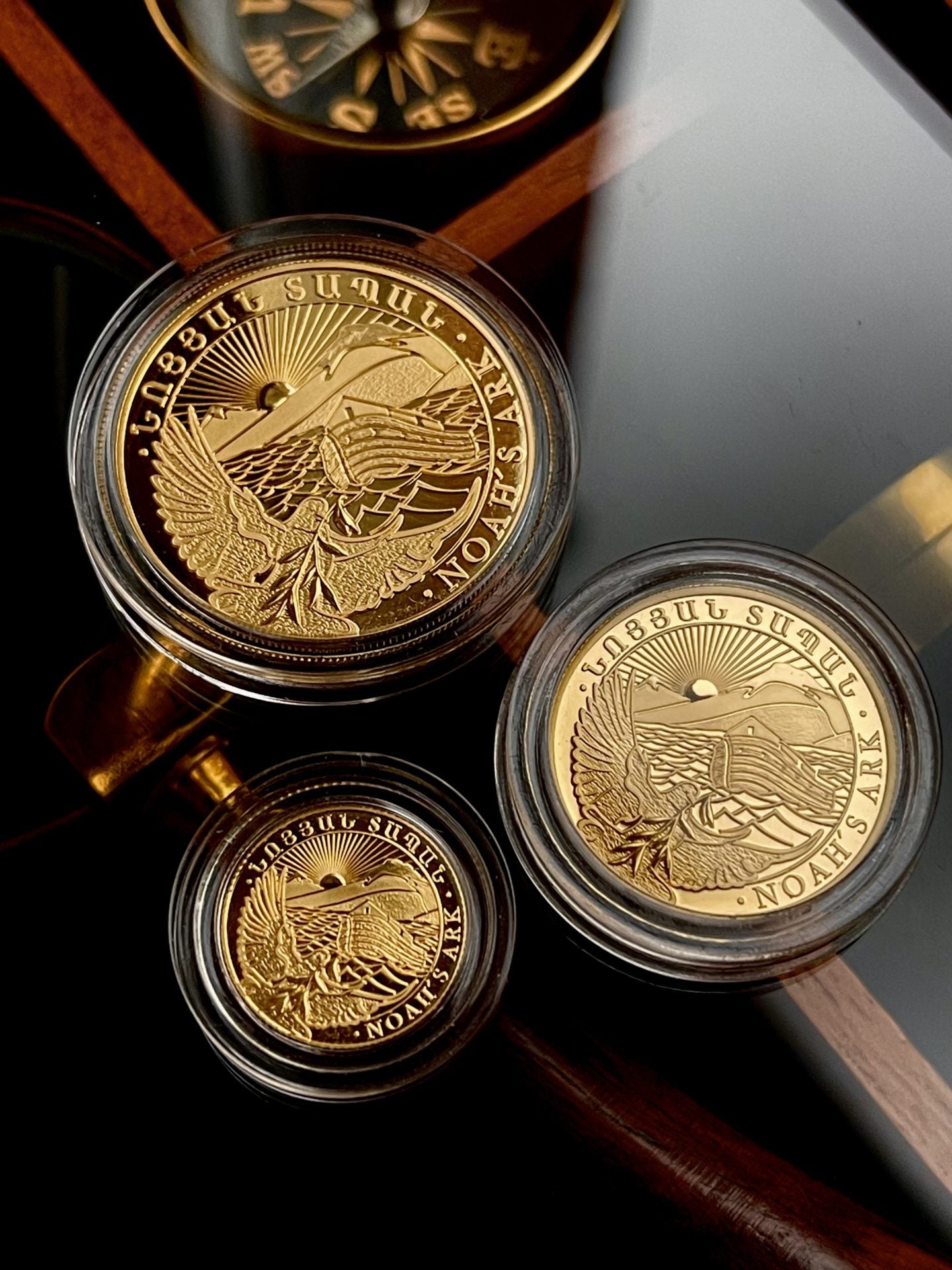 Armenia Noah's Ark gold coins featuring the dove of peace