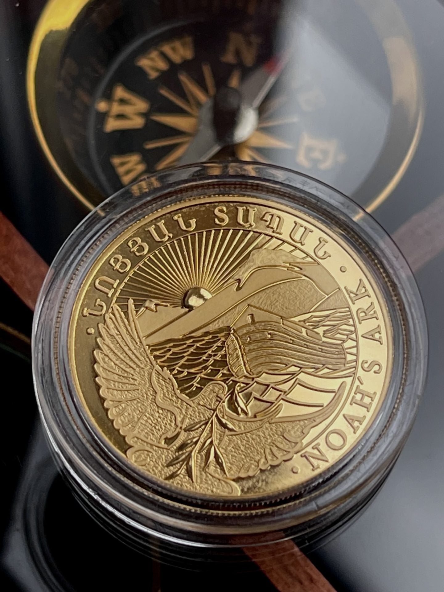 Armenia Noah's Ark gold coin featuring the dove of peace