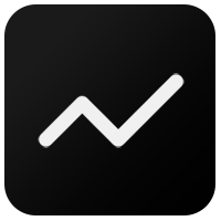 line chart dark icon