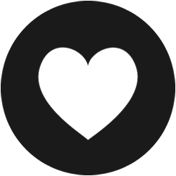Love heart black icon