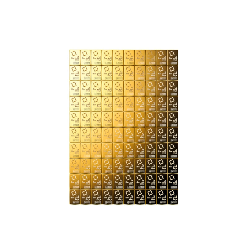 Valcambi Suisse 100x 1 gram Gold CombiBar™ with 100 individual 1 gram gold segments