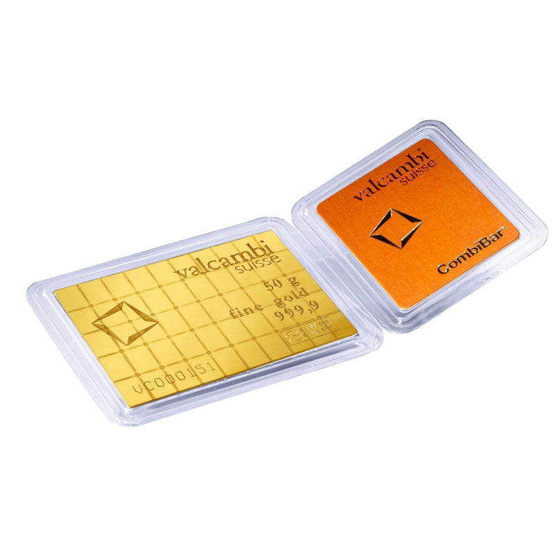 Valcambi Suisse 50x 1 gram Gold CombiBar™ (In Assay) with 50 individual 1 gram gold segments