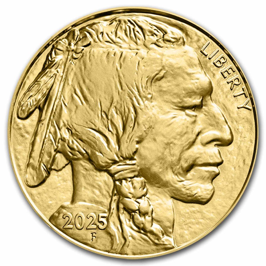 2025 American Buffalo 1 oz Gold Coin obverse featuring James Earle Fraser’s iconic Buffalo Nickel design