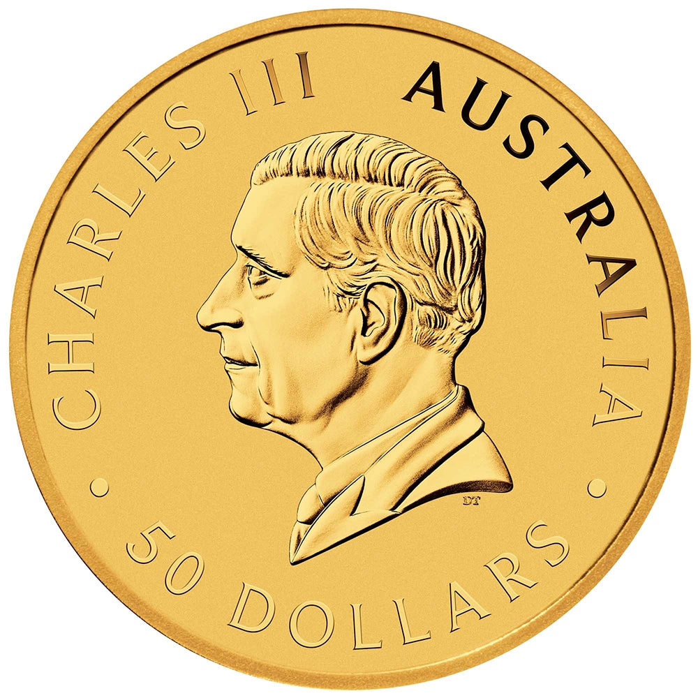 2025 Australian Kangaroo 1/2 oz Gold Coin obverse featuring the effigy of King Charles III