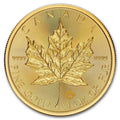 2025 Canadian Maple Leaf 1 oz Gold Coin reverse displaying a large maple leaf
