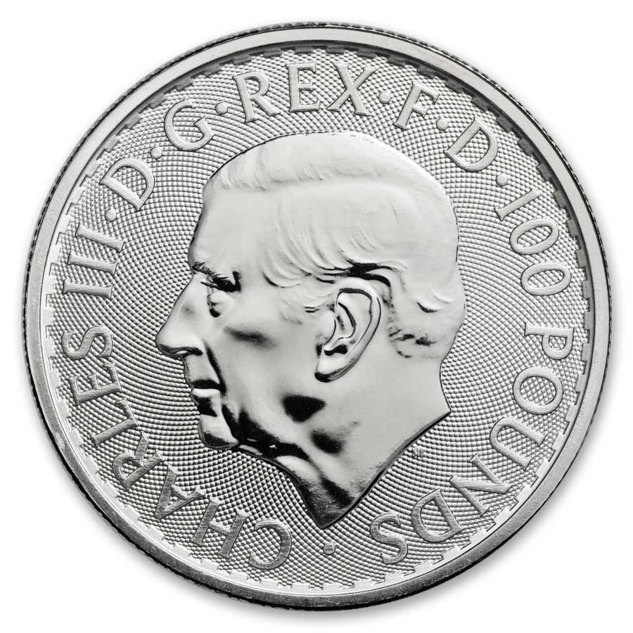 2025 Britannia 1 oz Platinum Coin obverse with left-profile portrait of King Charles III