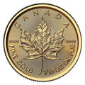 2026 Canadian Maple Leaf 1/10 oz Gold Coin reverse displaying a large maple leaf