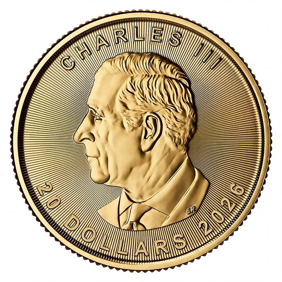 2026 Canadian Maple Leaf 1/2 oz Gold Coin obverse featuring a portrait of His Majesty King Charles III