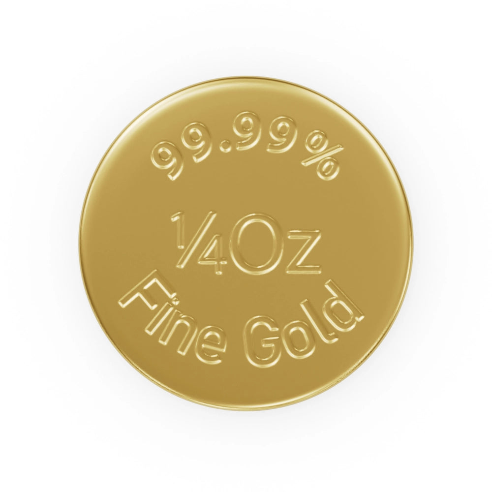 As Good As Gold 1/4 oz Gold Bar stamped with the weight and purity