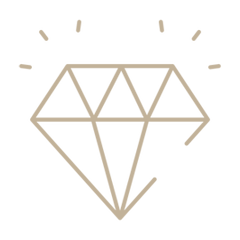 Illustrative line drawing of a diamond