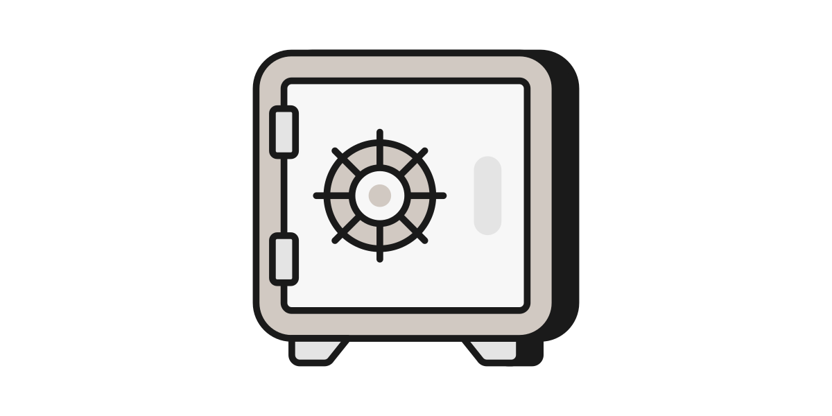 Illustration of a safe deposit box with a lock