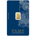PAMP Lady Fortuna 1 gram Gold Bar (In Assay) obverse featuring Lady Fortuna with symbols of prosperity