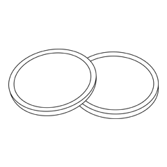 Illustrative line drawing of coin capsules