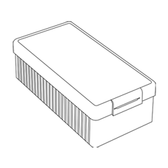 Illustrative line drawing of the PAMP assay card box