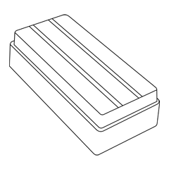 Illustrative line drawing of the Perth Mint assay card box