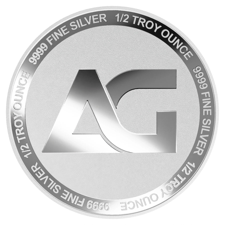 The Freedom 1/2 oz Silver Round obverse displaying the 'AG' hallmark, weight and purity