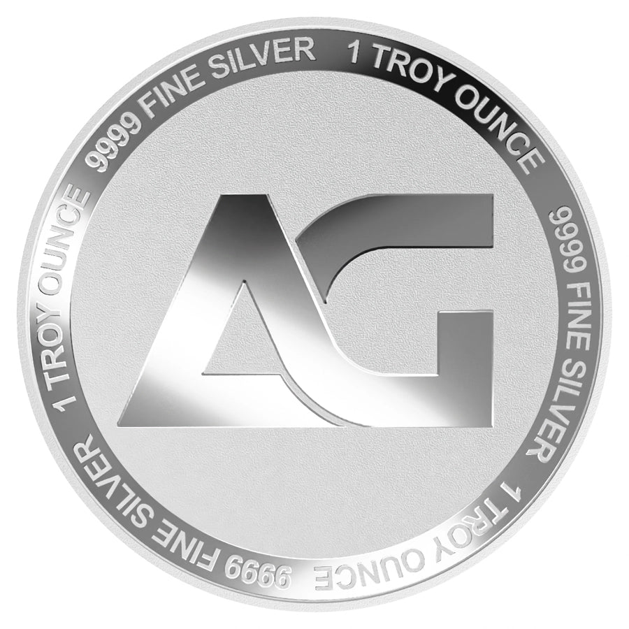 The Freedom 1 oz Silver Round obverse displaying the 'AG' hallmark, weight and purity