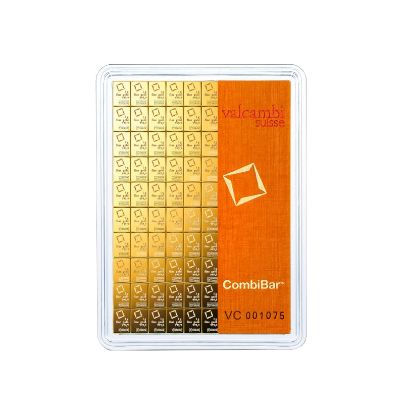 Valcambi Suisse 100x 1 gram Gold CombiBar™ (In Assay) with 100 individual 1 gram gold segments