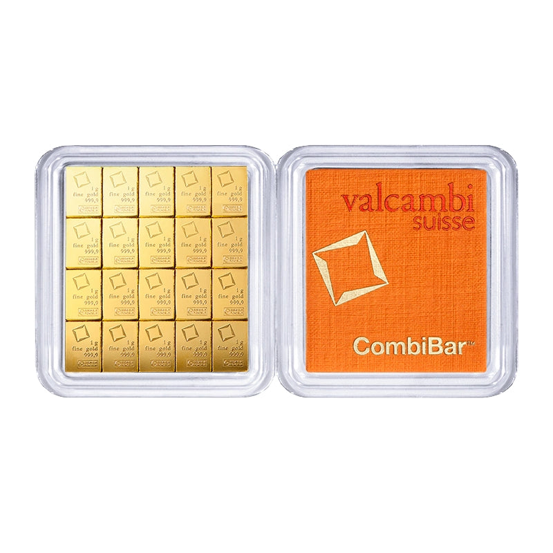 Valcambi Suisse 20x 1 gram Gold CombiBar™ (In Assay) with 20 individual 1 gram gold segments