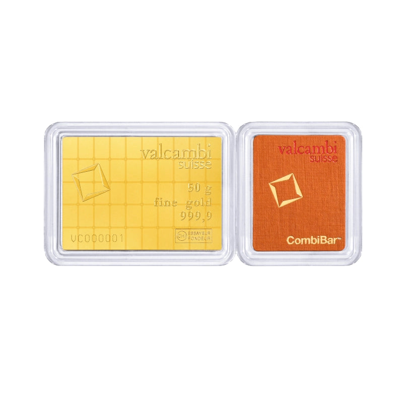 Valcambi Suisse 50x 1 gram Gold CombiBar™ (In Assay) with 50 individual 1 gram gold segments